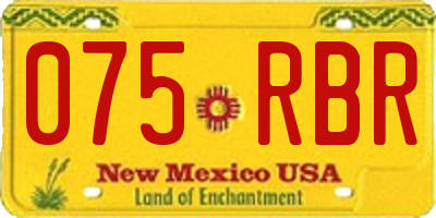 NM license plate 075RBR