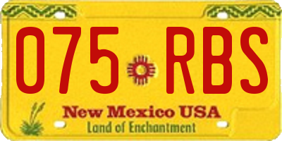 NM license plate 075RBS
