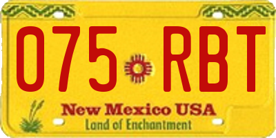 NM license plate 075RBT