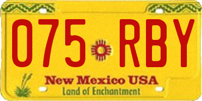 NM license plate 075RBY