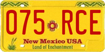 NM license plate 075RCE