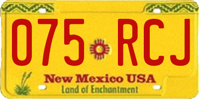 NM license plate 075RCJ