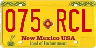 NM license plate 075RCL
