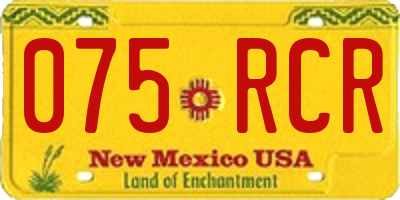 NM license plate 075RCR