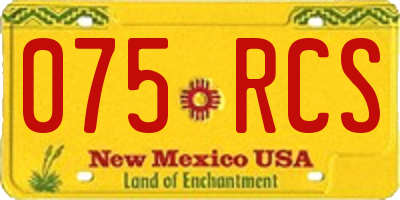 NM license plate 075RCS