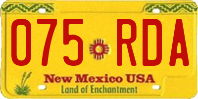 NM license plate 075RDA