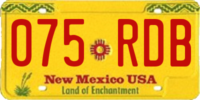 NM license plate 075RDB