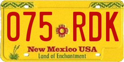 NM license plate 075RDK