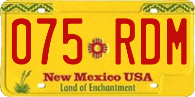 NM license plate 075RDM