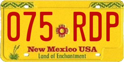 NM license plate 075RDP