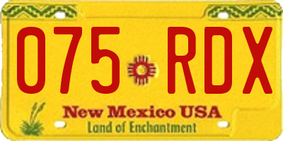 NM license plate 075RDX