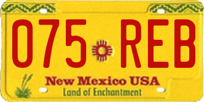 NM license plate 075REB