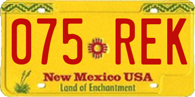 NM license plate 075REK