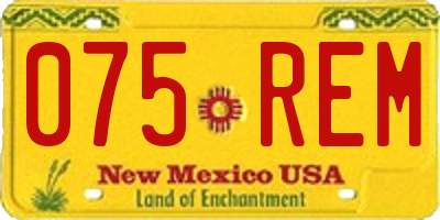 NM license plate 075REM