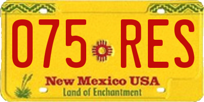 NM license plate 075RES