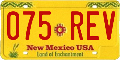 NM license plate 075REV