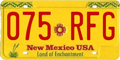 NM license plate 075RFG