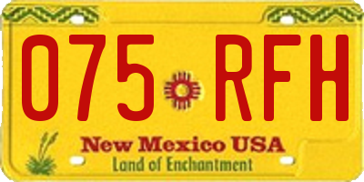 NM license plate 075RFH