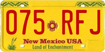 NM license plate 075RFJ