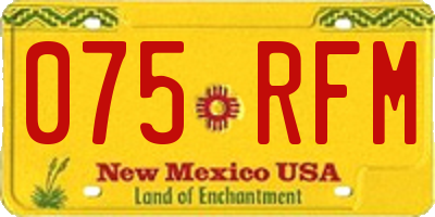 NM license plate 075RFM