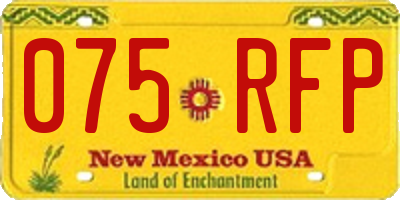 NM license plate 075RFP