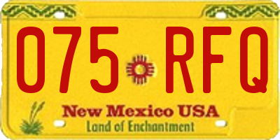 NM license plate 075RFQ