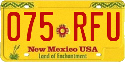 NM license plate 075RFU