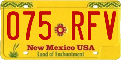 NM license plate 075RFV