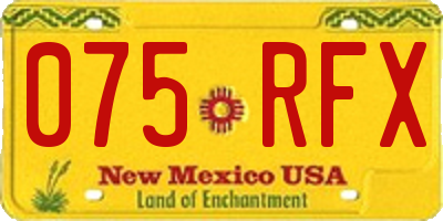 NM license plate 075RFX