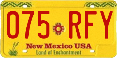 NM license plate 075RFY