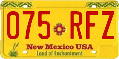 NM license plate 075RFZ