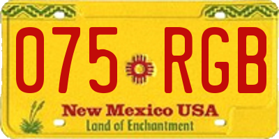 NM license plate 075RGB