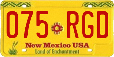 NM license plate 075RGD