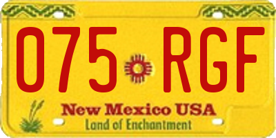 NM license plate 075RGF
