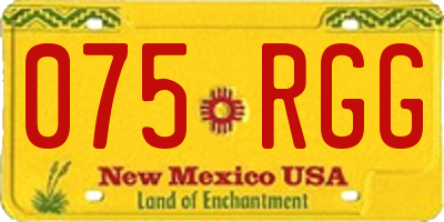 NM license plate 075RGG