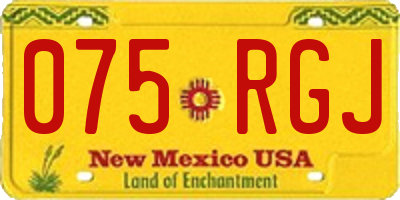 NM license plate 075RGJ