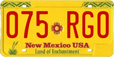 NM license plate 075RGO