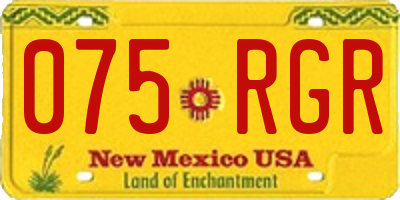 NM license plate 075RGR