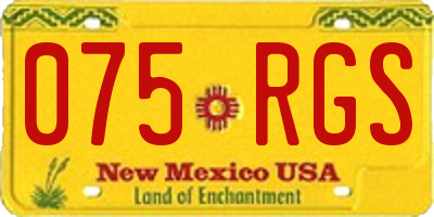NM license plate 075RGS