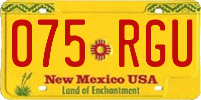 NM license plate 075RGU
