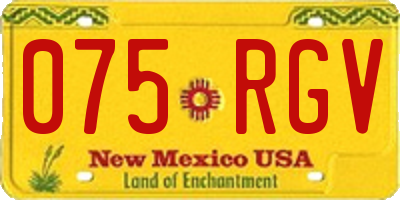 NM license plate 075RGV