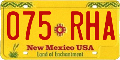 NM license plate 075RHA