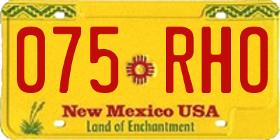 NM license plate 075RHO