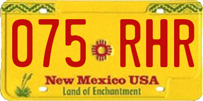 NM license plate 075RHR