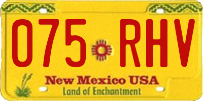 NM license plate 075RHV