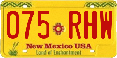 NM license plate 075RHW