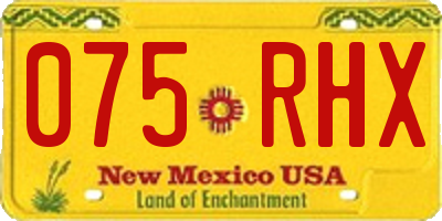 NM license plate 075RHX