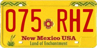 NM license plate 075RHZ