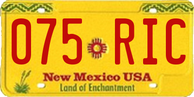 NM license plate 075RIC