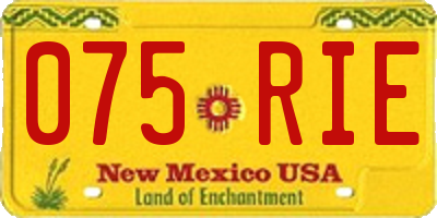 NM license plate 075RIE